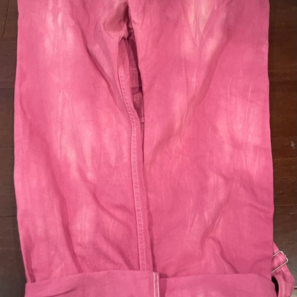 nwt free people Pink electric bouquet lilac ziggy Denim Overalls small - Picture 8 of 15